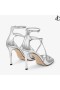 Azia 95 Silver Folyékony Fém Bőr Szandál