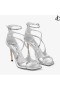 Azia 95 Silver Folyékony Fém Bőr Szandál