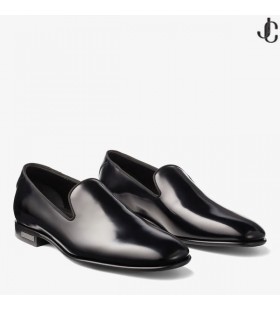 THAME Fekete Fényes Borjú Bőr Papucs Téli 2022 gyűjtemény