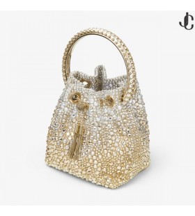 BON BON Arany Szatén Táskát Kristályokkal