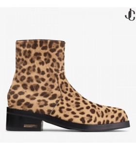 Elias Zip Tosaithe Nádúrtha Pony Leopard Priontáil Buataisí Zip