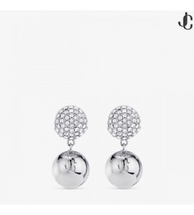 Dúbailte Réimse Cluaise Silver-Chríochnú Sféar Criostail Earrings