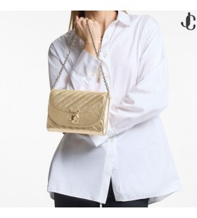 Ascaill Cuar Clutch Ór Lonracha Mhiotalacha Cuilteáilte Leathar Clutch le Slabhra