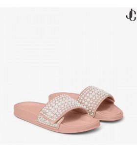 FITZ/F Bailé Pink Chanbhás agus Leathair Sleamhnáin le Embellishment Pearl Gheimhridh 2022 bailiúchán