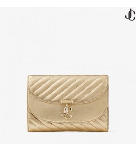 Ascaill Cuar Clutch Ór Lonracha Mhiotalacha Cuilteáilte Leathar Clutch le Slabhra