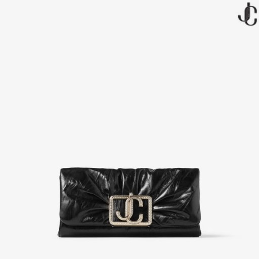 Edie Portafoglio Con Catena Nero Vintage In Pelle Metallizzata Mini Bag