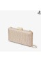 Miele Oro Suede Clutch con Cristalli CLEMMIE Estate 2022 collezione