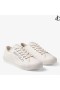 Palma/M Latte Tela Low Top Trainers con Logo Ricamato