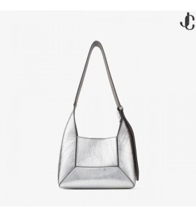 Diamante Hobo/S Argento Vintage Metallizzato Borsa A Spalla In Pelle