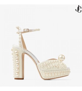 Sacaria 120 Bridal White Satin Platforms UK