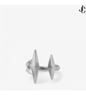 Doppio Anello Di Diamanti Finitura Argento Anelli