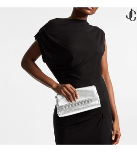 Kya Argento Metallizzato Pelle Nappa Pochette