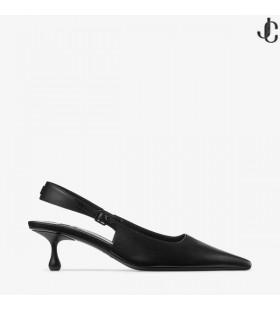 Amel 50 Nero Nappa Cuoio Sling Back Pompe Nuova Collezione