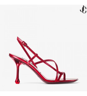 Etana 80 Rosso Rubino Sandali In Raso