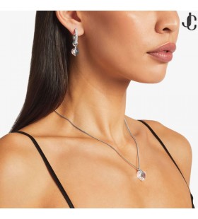 Cuore Collana in Argento con Finitura Collana Cuore con Cristalli