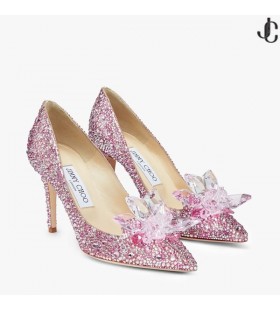 Rosa Mix di Cristallo Coperti Pointy Toe con l'altro Pre Fall 19