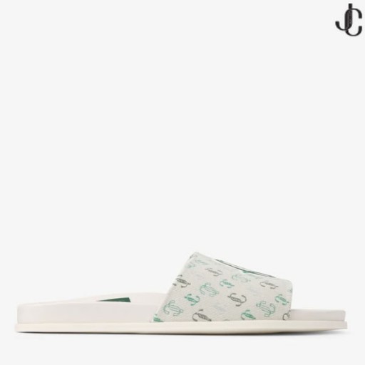 商/Malbon2.0Mのスライドモノグラム刺繍ジャガードスライド