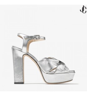 HELOISE120銀の金属Nappa革プサンダル