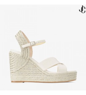 ラテNappa革のウェッジの金属ロープTrimDELLENA100秋冬19