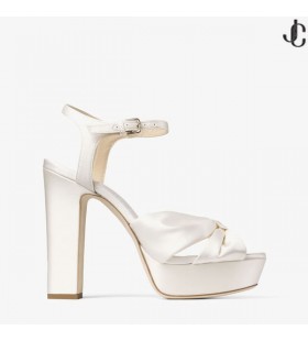 アイボリーサテンプサンダルHeloise120