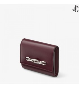 Marindaガーネット/アンティークシルバーの子牛革SLG