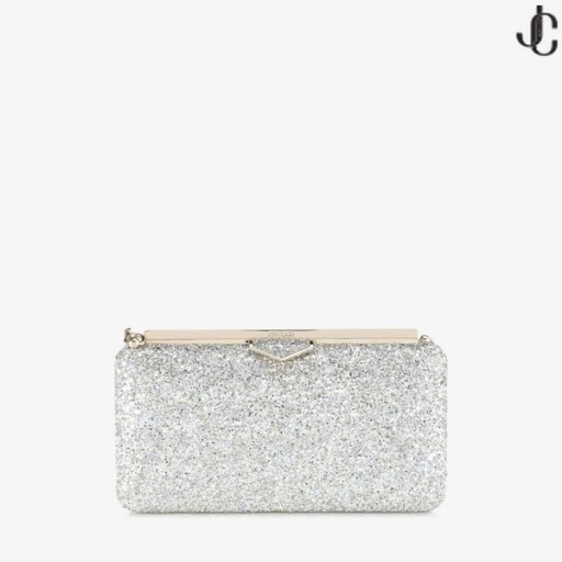 Champagne Grov Glitter Stoff Clutch Bag ELLIPSE Pre Falle 19