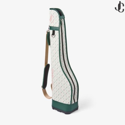 Jimmy Choo / Malbon 2.0 Golf Bag Liten Brodert Monogram Lerret Halvparten Golf Bag