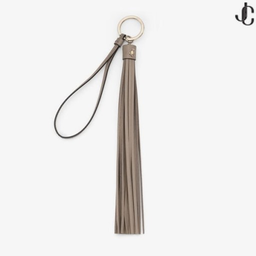 Tassle Keyring Charm Taupe Calf Leather Tassel Bag Charm
