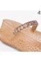 Jelly Lys Karamell Jelly Ballerina Flats med Crystal Embellishment