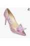 Rose Blanding Crystal Dekket Spisse Toe Pumps ANNET Pre Falle 19