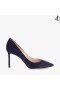 Navy Suede Spisse Toe Pumps Romy 85 Pre Falle 16