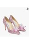 Rose Blanding Crystal Dekket Spisse Toe Pumps ANNET Pre Falle 19