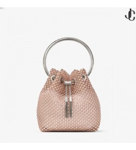 Bon Bon Macaron Satin Crystal Mesh Bag