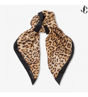Reta Naturlig Leopard Print Silke Foulard
