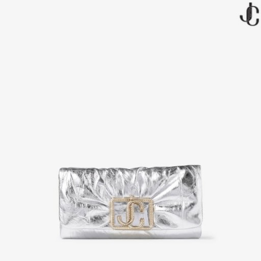 Portfel Edie Z Łańcuchem, Srebrny Wzór Mini-Torba Ze Skóry W Kolorze Metalik