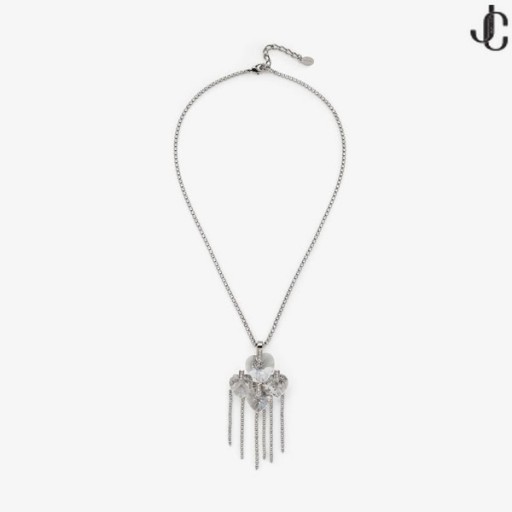 Naszyjnik z Kroplami w kształcie serca Srebrny Naszyjnik z Kropli w postaci Serca i kryształami
