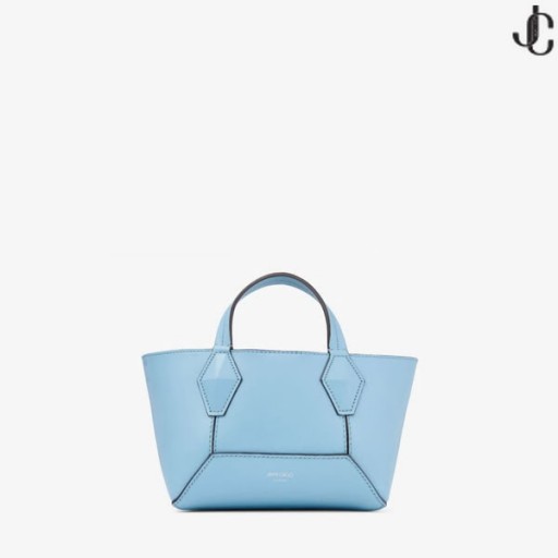 Diamentowa torba-тоут/XS Zakurzone-Niebieska Skórzana Mini-torba-тоут