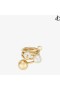 Metalowy pierścień z złotym wykończeniem i pereł JC Multi Pearl Ring Biżuteria Collection