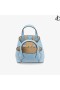 Diamentowa torba-тоут/XS Zakurzone-Niebieska Skórzana Mini-torba-тоут