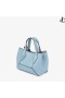 Diamentowa torba-тоут/XS Zakurzone-Niebieska Skórzana Mini-torba-тоут
