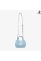 Diamentowa torba-тоут/XS Zakurzone-Niebieska Skórzana Mini-torba-тоут