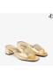 Sandały Dina 45 Złotą Metalizowaną Skóry Mule