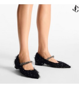 Płaskie, Czarne Мишурные buty Bing Pump