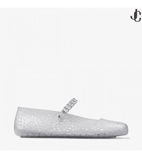 Przezroczyste Galaretki buty-baletki z ozdobą w postaci kryształów