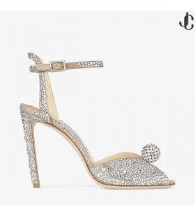 Zamszowe sznurowane cielisty z poprawioną kryształami i sferyczne szczegółami Acora 100 Cruise '20 JIMMY CHOO