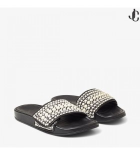 Czarne Płócienne i Skórzane Zjeżdżalnie z pereł FITZ/F High Summer 2021