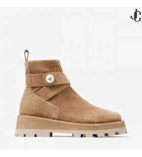 Zamszowe buty z rattanu na płaskiej podeszwie Meena