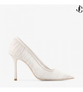 Czółenka Lotta z tiulu w kolorze kości słoniowej i nappa 100