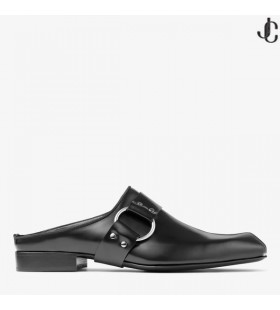 Kolor Biały Muł Czarne Skórzane Muły