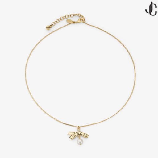 Panglica Pandantiv Colier de Aur de Metal Pandantiv Colier cu fundita si Perla